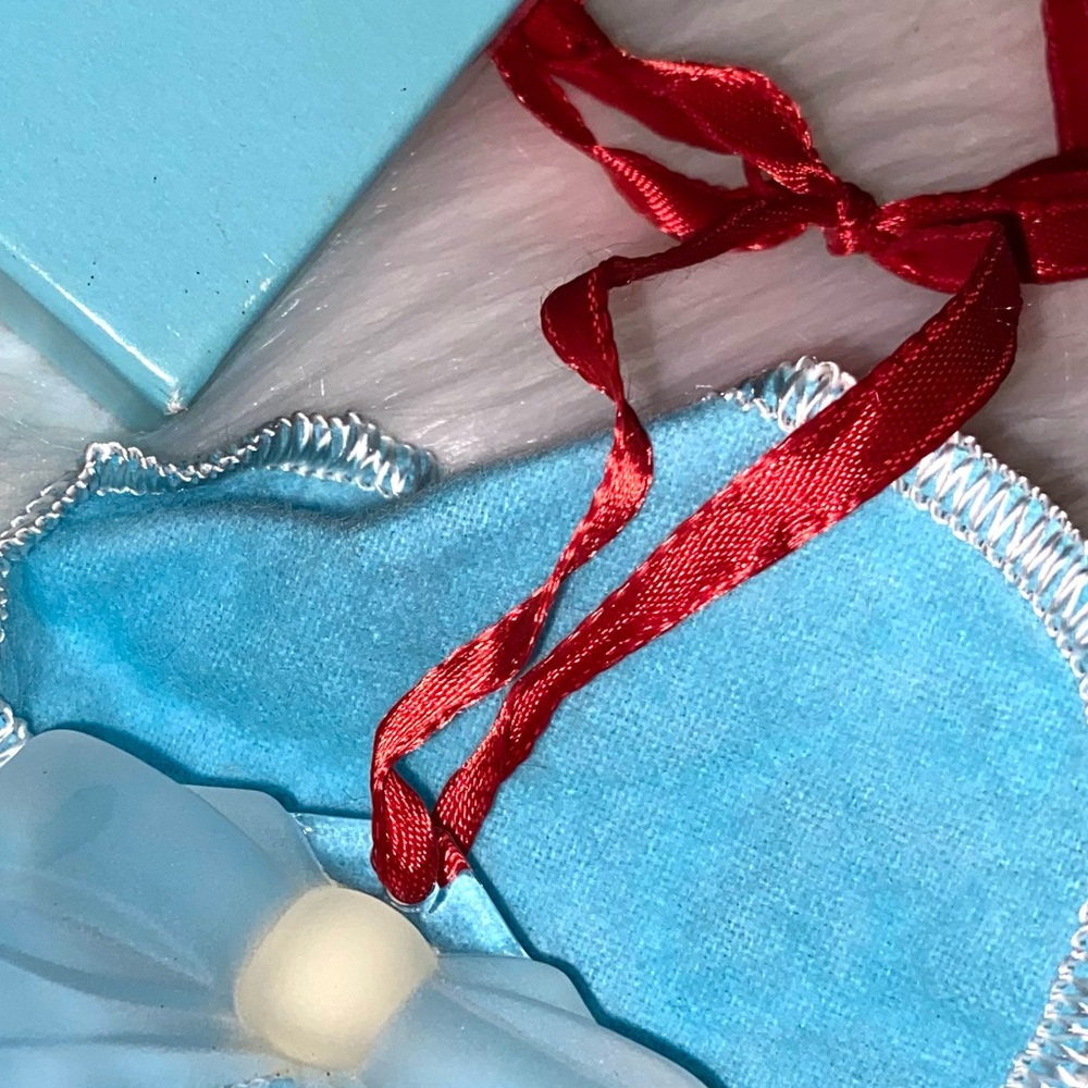Tiffany & Co. Glass Ornament with Red Accent Ribbon - Picture 4 of 4